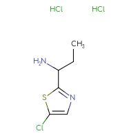 Chemical structure of 1-(5-chloro-1,3-thiazol-2-yl)propan-1-amine dihydrochloride - CSSB21332079846