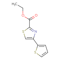 Chemical structure of ethyl 4-(thiophen-2-yl)-1,3-thiazole-2-carboxylate - CSSB00011468575