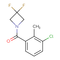 Chemical structure of 1-(3-chloro-2-methylbenzoyl)-3,3-difluoroazetidine - CSSB01994502046