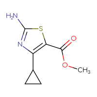 Chemical structure of methyl 2-amino-4-cyclopropyl-1,3-thiazole-5-carboxylate - CSSB00000101702