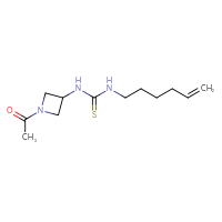 Chemical structure of 1-(1-acetylazetidin-3-yl)-3-(hex-5-en-1-yl)thiourea - CSSB21432551809