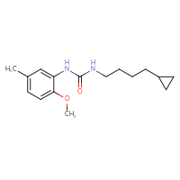 Chemical structure of 3-(4-cyclopropylbutyl)-1-(2-methoxy-5-methylphenyl)urea - CSSB02026371927