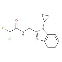 Chemical structure of 2-chloro-N-[(1-cyclopropyl-1H-1,3-benzodiazol-2-yl)methyl]-2-fluoroacetamide - CSSB21332118741