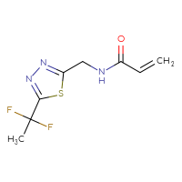 Chemical structure of N-{[5-(1,1-difluoroethyl)-1,3,4-thiadiazol-2-yl]methyl}prop-2-enamide - CSSB21332073233