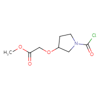Chemical structure of methyl 2-{[1-(carbonochloridoyl)pyrrolidin-3-yl]oxy}acetate - CSSB14999591349