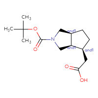 Chemical structure of rac-2-[(3aR,4S,6aS)-2-[(tert-butoxy)carbonyl]-octahydrocyclopenta[c]pyrrol-4-yl]acetic acid - CSSB20620685896