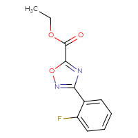 Chemical structure of ethyl 3-(2-fluorophenyl)-1,2,4-oxadiazole-5-carboxylate - CSSB00005746068