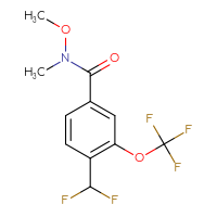 Chemical structure of 4-(difluoromethyl)-N-methoxy-N-methyl-3-(trifluoromethoxy)benzamide - CSSB21151590539