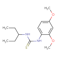 Chemical structure of 1-(2,4-dimethoxyphenyl)-3-(pentan-3-yl)thiourea - CSSB03524832580