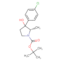 Chemical structure of tert-butyl (2S)-3-(4-chlorophenyl)-3-hydroxy-2-methylpyrrolidine-1-carboxylate - CSSB02496002530