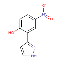 Chemical structure of 4-nitro-2-(1H-pyrazol-3-yl)phenol - CSSB00000067062