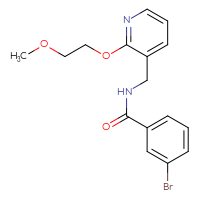 Chemical structure of 3-bromo-N-{[2-(2-methoxyethoxy)pyridin-3-yl]methyl}benzamide - CSSB02122492468
