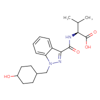 Chemical structure of (2S)-2-({1-[(4-hydroxycyclohexyl)methyl]-1H-indazol-3-yl}formamido)-3-methylbutanoic acid - CSSB00159239437