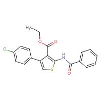 Chemical structure of ethyl 2-benzamido-4-(4-chlorophenyl)thiophene-3-carboxylate - CSSB00121732434
