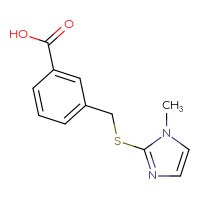 Chemical structure of 3-{[(1-methyl-1H-imidazol-2-yl)sulfanyl]methyl}benzoic acid - CSSB00000258356