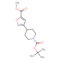 Chemical structure of tert-butyl 4-[5-(methoxycarbonyl)-1,2-oxazol-3-yl]piperidine-1-carboxylate - CSSB00010292438