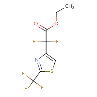 Chemical structure of ethyl 2,2-difluoro-2-[2-(trifluoromethyl)-1,3-thiazol-4-yl]acetate - CSSB00126774719