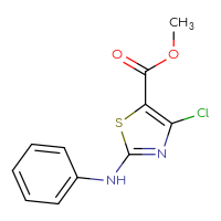 Chemical structure of methyl 4-chloro-2-(phenylamino)-1,3-thiazole-5-carboxylate - CSSB00000375501