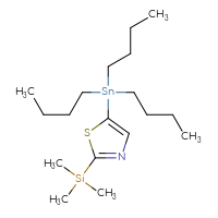 Chemical structure of 5-(tributylstannyl)-2-(trimethylsilyl)-1,3-thiazole - CSSB02515453471