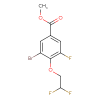 Chemical structure of methyl 3-bromo-4-(2,2-difluoroethoxy)-5-fluorobenzoate - CSSB03219875872
