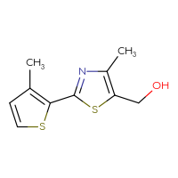 Chemical structure of [4-methyl-2-(3-methylthiophen-2-yl)-1,3-thiazol-5-yl]methanol - CSSB00015836921