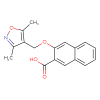 Chemical structure of 3-[(3,5-dimethyl-1,2-oxazol-4-yl)methoxy]naphthalene-2-carboxylic acid - CSSB00000693689