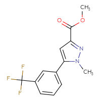 Chemical structure of methyl 1-methyl-5-[3-(trifluoromethyl)phenyl]-1H-pyrazole-3-carboxylate - CSSB00133760897