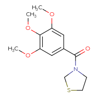 Chemical structure of 3-(3,4,5-trimethoxybenzoyl)-1,3-thiazolidine - CSSB00953675643