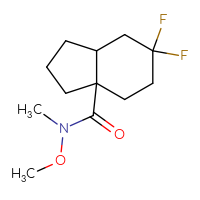 Chemical structure of 6,6-difluoro-N-methoxy-N-methyl-octahydro-1H-indene-3a-carboxamide - CSSB01395049859