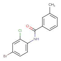 Chemical structure of N-(4-bromo-2-chlorophenyl)-3-methylbenzamide - CSSB00046094580