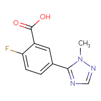 Chemical structure of 2-fluoro-5-(1-methyl-1H-1,2,4-triazol-5-yl)benzoic acid - CSSB00014771523
