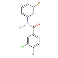 Chemical structure of 4-bromo-3-chloro-N-(3-fluorophenyl)-N-methylbenzamide - CSSB00001602309