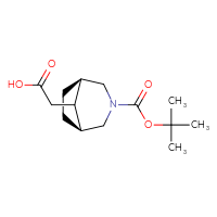 Chemical structure of 2-[(1R,5S)-3-[(tert-butoxy)carbonyl]-3-azabicyclo[3.2.1]octan-8-yl]acetic acid - CSSB00134592778