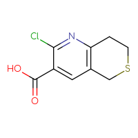 Chemical structure of 2-chloro-5H,7H,8H-thiopyrano[4,3-b]pyridine-3-carboxylic acid - CSSB00021205569
