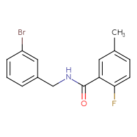 Chemical structure of N-[(3-bromophenyl)methyl]-2-fluoro-5-methylbenzamide - CSSB00007996722