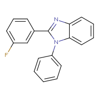 Chemical structure of 2-(3-fluorophenyl)-1-phenyl-1H-1,3-benzodiazole - CSSB06738094080
