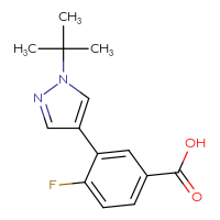 Chemical structure of 3-(1-tert-butyl-1H-pyrazol-4-yl)-4-fluorobenzoic acid - CSSB00049233044