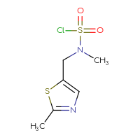 Chemical structure of N-methyl-N-[(2-methyl-1,3-thiazol-5-yl)methyl]sulfamoyl chloride - CSSB06256231034