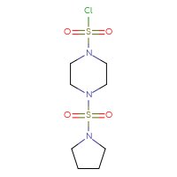 Chemical structure of 4-(pyrrolidine-1-sulfonyl)piperazine-1-sulfonyl chloride - CSSB21224764862
