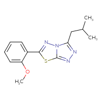 Chemical structure of 6-(2-methoxyphenyl)-3-(2-methylpropyl)-[1,2,4]triazolo[3,4-b][1,3,4]thiadiazole - CSSB00121606656