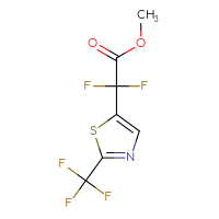 Chemical structure of methyl 2,2-difluoro-2-[2-(trifluoromethyl)-1,3-thiazol-5-yl]acetate - CSSB06655360348