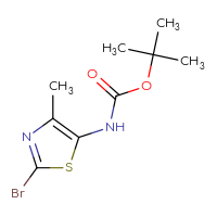Chemical structure of tert-butyl N-(2-bromo-4-methyl-1,3-thiazol-5-yl)carbamate - CSSB00010775735