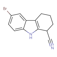 Chemical structure of 6-bromo-2,3,4,9-tetrahydro-1H-carbazole-1-carbonitrile - CSSB00009998966