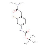 Chemical structure of tert-butyl N-{4-[(dimethylcarbamoyl)methyl]-3-fluorophenyl}carbamate - CSSB07019330176