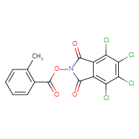Chemical structure of 4,5,6,7-tetrachloro-1,3-dioxo-2,3-dihydro-1H-isoindol-2-yl 2-methylbenzoate - CSSB20269569265