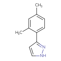 Chemical structure of 3-(2,4-dimethylphenyl)-1H-pyrazole - CSSB00011471442