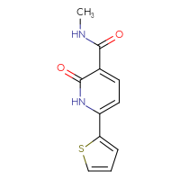 Chemical structure of N-methyl-2-oxo-6-(thiophen-2-yl)-1,2-dihydropyridine-3-carboxamide - CSSB00941688881