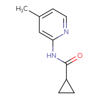Chemical structure of N-(4-methylpyridin-2-yl)cyclopropanecarboxamide - CSSB00000016772