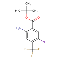 Chemical structure of tert-butyl 2-amino-5-iodo-4-(trifluoromethyl)benzoate - CSSB00020633528