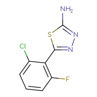 Chemical structure of 5-(2-chloro-6-fluorophenyl)-1,3,4-thiadiazol-2-amine - CSSB00000704231